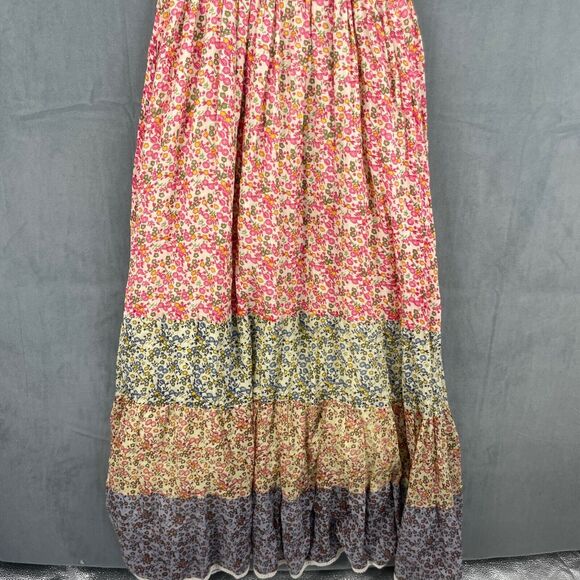 Jackpot Midi Dress Womens Medium Floral Multicolored Spaghetti Strap 100% Coton - Picture 9 of 11